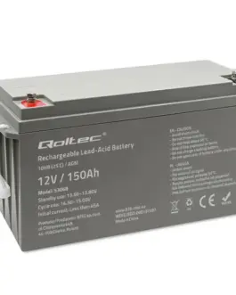 Qoltec AGM battery 12V 150Ah, max. 2250A