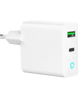 Gembird USB-A/USB-C зарядно LED 20W PD QC3.0 бял