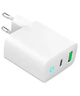 Gembird USB-A/USB-C зарядно LED 20W PD QC3.0 бял