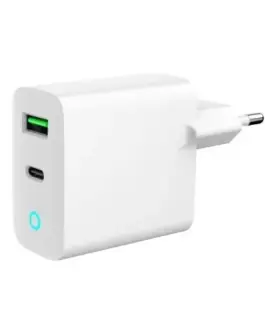 Gembird USB-A/USB-C зарядно LED 20W PD QC3.0 бял