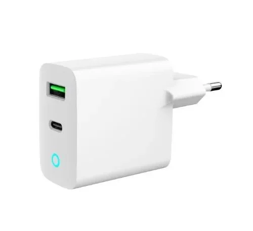 Gembird USB-A/USB-C зарядно LED 20W PD QC3.0 бял