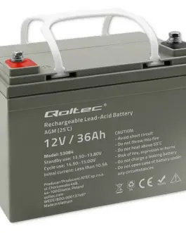 Qoltec AGM battery 12V 36Ah max. 540A
