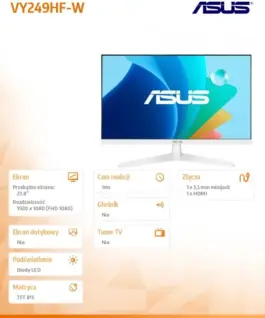 Alternative view of Asus Monitor 23.8 inches VY249HF-W IPS 100Hz HDMI