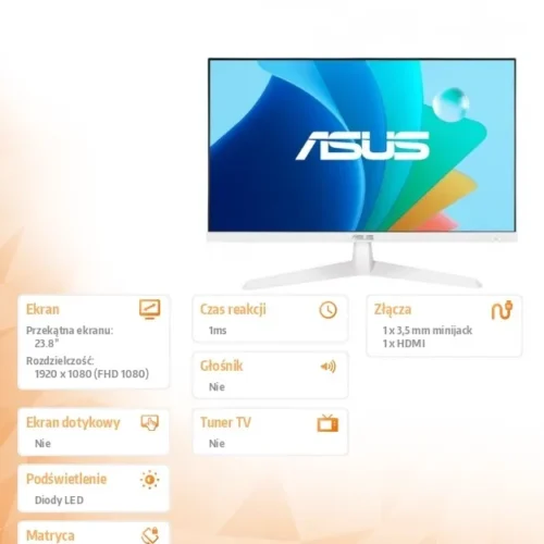 Alternative view of Asus Monitor 23.8 inches VY249HF-W IPS 100Hz HDMI