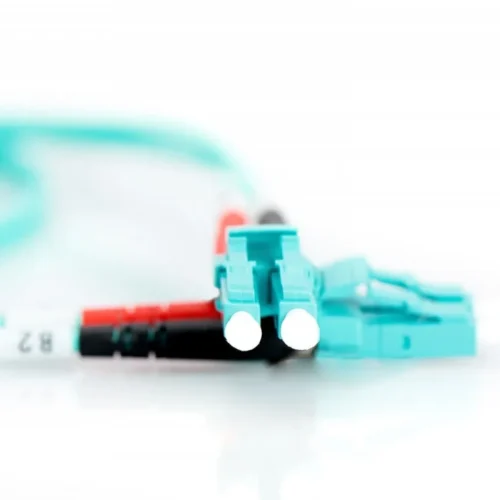 Alternative view of Digitus Patch cord FO LC/LC, dplx, MM 50/125, OM3, LSOH, 1m, turquoise