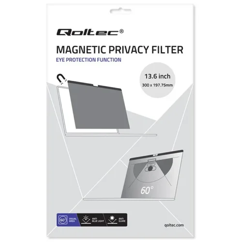Qoltec Privacy filter for MacBook Air 13.6 inches | Magnetic | Eye protection