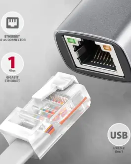 Alternative view of AXAGON ADE-TXPD USB-C 3.2 Gen1 LAN адаптер 1Gbit + PD