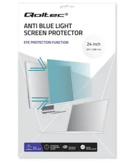 Qoltec Anti син Light Filter 24 inches | 16:9 | Eye protection | Anti Glare | Matte | for