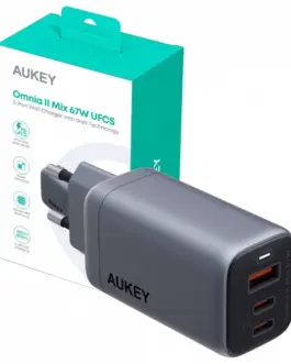 AUKEY PA-B6U OmniaMix II GaN 3xUSB (2xUSB C + 1xUSB A) 67W QC PD AFC SCP PPS UFCS