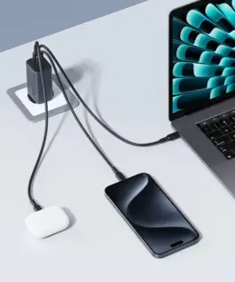 Alternative view of AUKEY PA-B6U OmniaMix II GaN 3xUSB (2xUSB C + 1xUSB A) 67W QC PD AFC SCP PPS UFCS