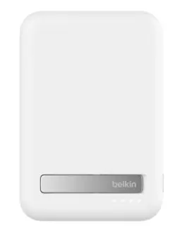 Belkin външна батерия with stand 8000mAh Qi2 MagSafe бял