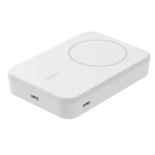 Belkin външна батерия with stand 10000mAh Qi2 MagSafe бял