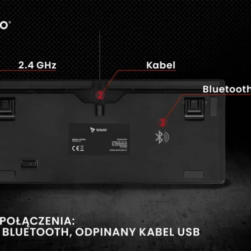 Alternative view of Savio Keyboard Phenix ABS червен Savio