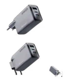 Anker зарядно Prime 100W GaN 2xUSB-C 1xUSB-A silver