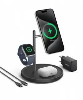 Alternative view of Anker MagGo 3-in-1 Stand 15W Qi2 черен