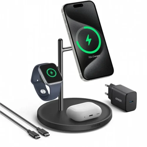Alternative view of Anker MagGo 3-in-1 Stand 15W Qi2 черен