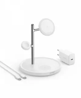 Anker MagGo 3-in-1 Stand 15W Qi2 бял