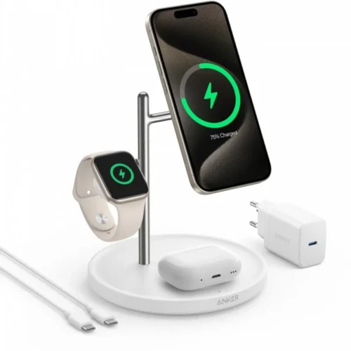 Alternative view of Anker MagGo 3-in-1 Stand 15W Qi2 бял