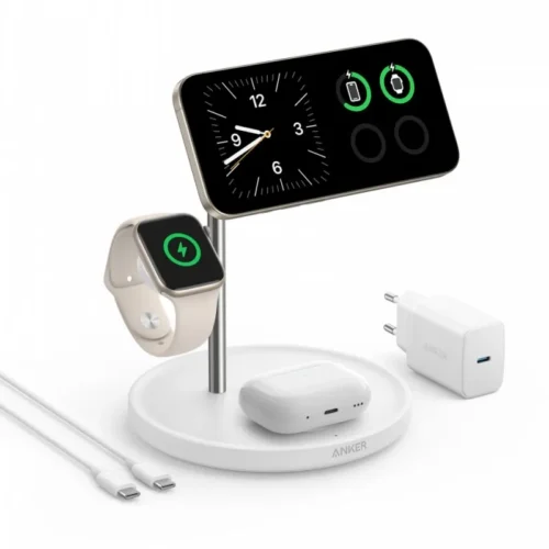 Anker MagGo 3-in-1 Stand 15W Qi2 бял