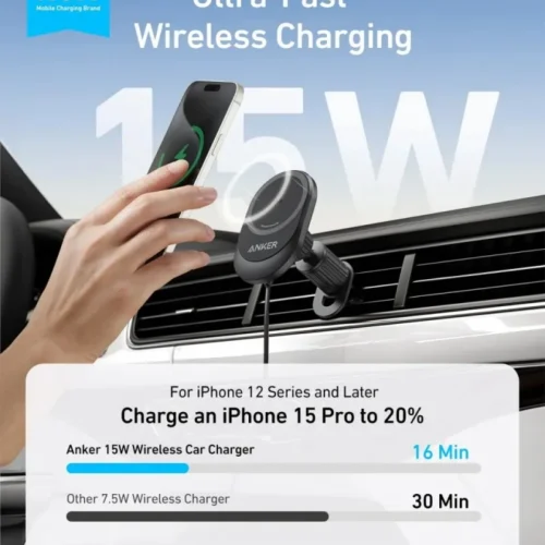 Anker зарядно MagGo Qi2 15W черен