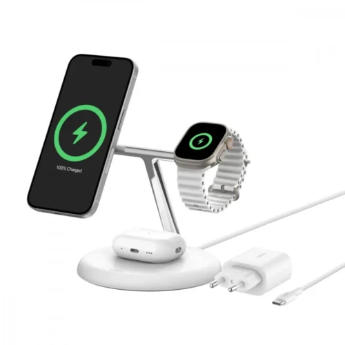 Alternative view of Belkin Boost Charge Pro 3-in-1 Qi2 15W бял adjustabl