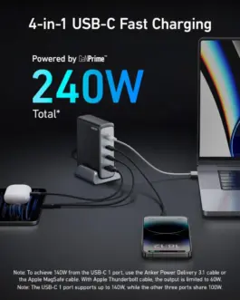 Alternative view of Anker Anker 749 GaNPrime 240W USB-C x 3 USB-A x 1