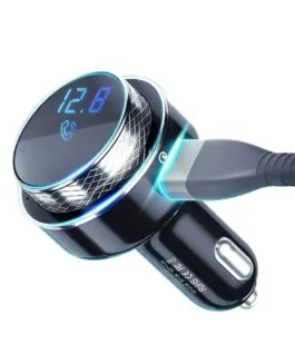 Alternative view of 3MK зарядно за кола transmitter 2xUSB-A+TF card +blueto