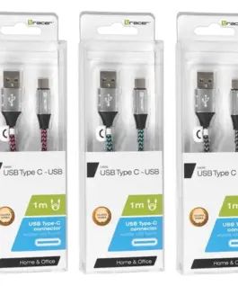 Alternative view of Tracer кабел USB 2.0 wire TYP E-C A Male 1.0m черен-silver