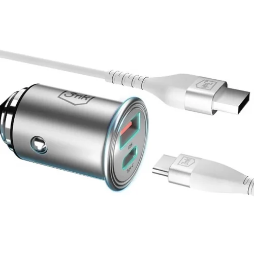 3MK зарядно за кола 30W PD 1xUSB-C+USB-A