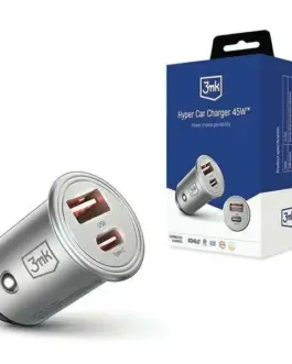 3MK зарядно за кола 45W 1xUSB-C +USB-A