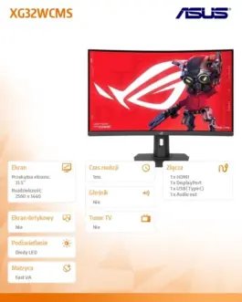 Alternative view of Asus Monitor 32 inches XG32WCMS ROG 280Hz HDMI DP USB-C