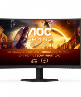 AOC Monitor C27G4ZXE 27 инча Curved Fast VA 280Hz HDMIx2 DP