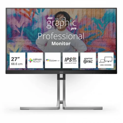 AOC Monitor Q27U3CV 27 инча IPS QD HDMI DP USB-C RJ45 KVM