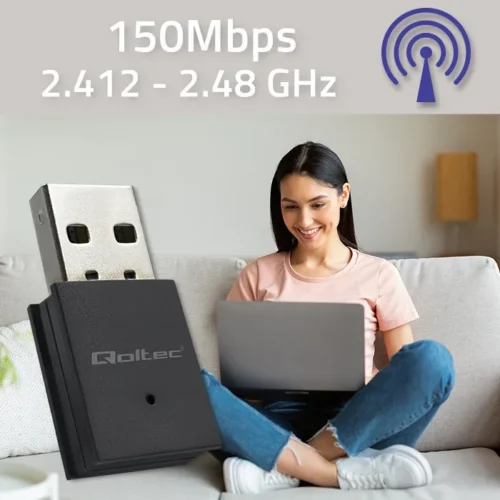 Alternative view of Qoltec Mini адаптер Wi-Fi wireless, BT 4.0