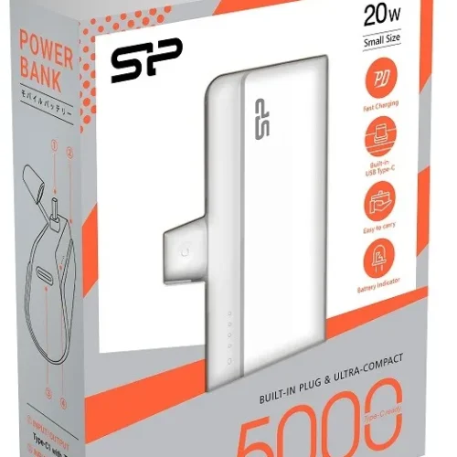 Silicon Power външна батерия QD50 USB-C 5000 mAh MINI бял