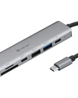 Tracer адаптер A-2 USB Type-C with card reader HDMI 4k USB 3.0 PDW 60W