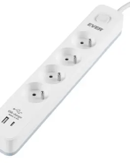 EVER Surge protection strip PROTECT 4PL 1A1C USB T/LZ12-PRO015/1000