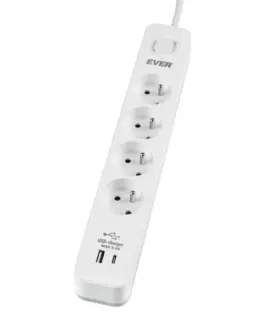 Alternative view of EVER Surge protection strip PROTECT 4PL 1A1C USB T/LZ12-PRO015/1000