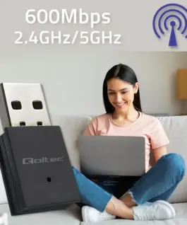 Alternative view of Qoltec адаптер WiFi,BT4.0,USB 600Mbps, wireless