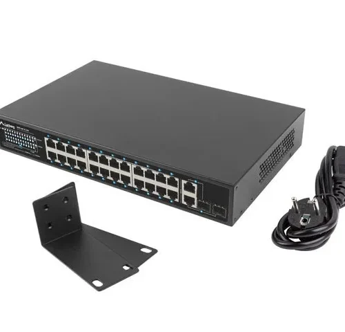 Lanberg Switch 24x 100MB POE+ /2x COMBO 250W RSFE-24P-2C-250