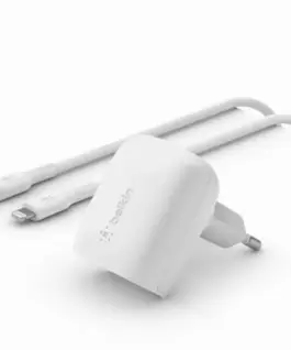 Belkin зарядно 20W USB-C PPS + cabel 1m USB-C/LTG бял