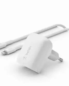 Belkin зарядно 20W USB-C PPS + cabel 1m USB-C/LTG бял