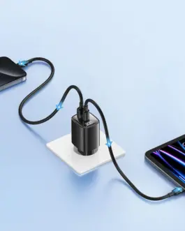 Alternative view of USAMS зарядно 30W GaN LED USB+USB-C CC229 черен