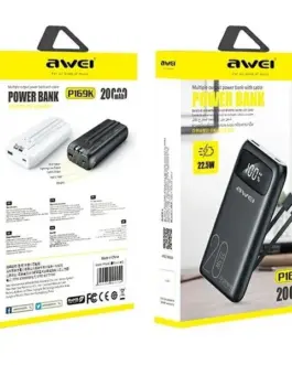 Alternative view of AWEI външна батерия 20000mAh P169 K 22,5W USB-C+Apple Cab