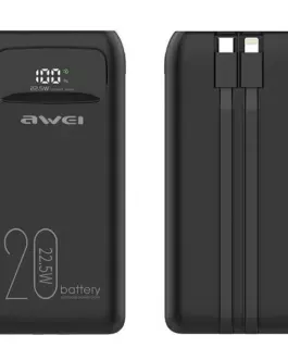 AWEI външна батерия 20000mAh P169 K 22,5W USB-C+Apple Cab