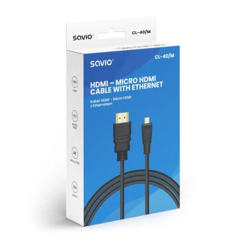 Alternative view of Savio HDMI кабел CL-40M SAVIO, micro HDMI, 2m