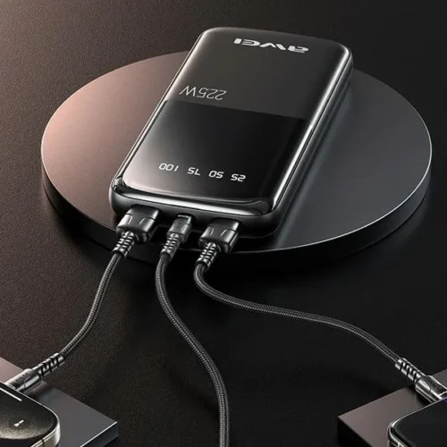 Alternative view of AWEI външна батерия 10000mAh P10K 22,5W 2xUSB + USB-C