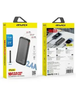 Alternative view of AWEI външна батерия 10000mAh P20K 2xUSB