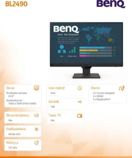 Benq Monitor 23.8 inches BL2490 LED 4ms/1000:1/IPS/HDMI