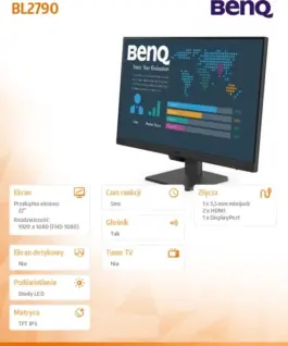 Benq Monitor 27 inches BL2790 LED 4ms/IPS/20mln:1/HDMI